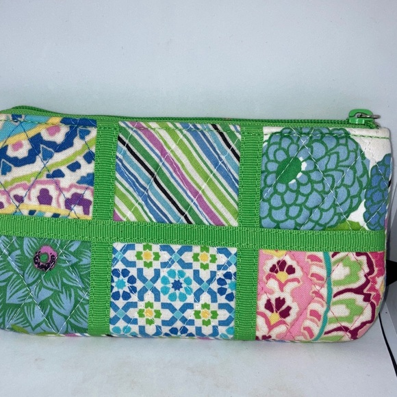 3 Vera Bradley eyeglass case blue pink orange Zipper bag green patches cotton - Picture 5 of 13